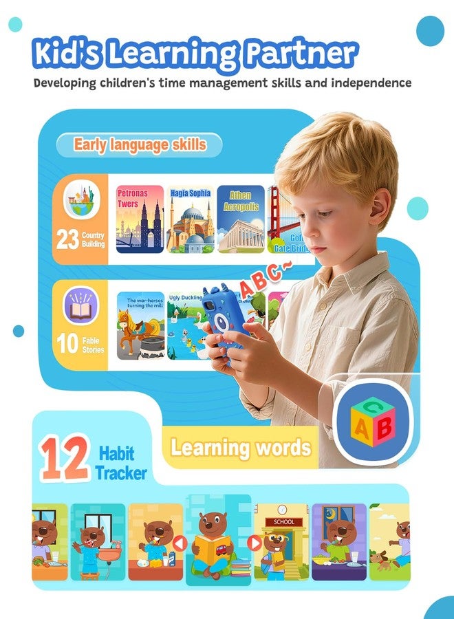 Yehtta Kids Phone with Dual Camera, 3.5'' Touchscreen Kids Smart Phone for Boys Age 3-10 Christmas Birthday Gifts, Educational Toys Phone with Music Player, Habit Tracker, ABC Learning - Image 4